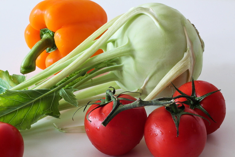 freshness, paprika, orange, ripe, pepper, studio shot, tomato, organic, frisch, food and drink, still life, 1080P, kohlrabi, close-up, vegetable, red