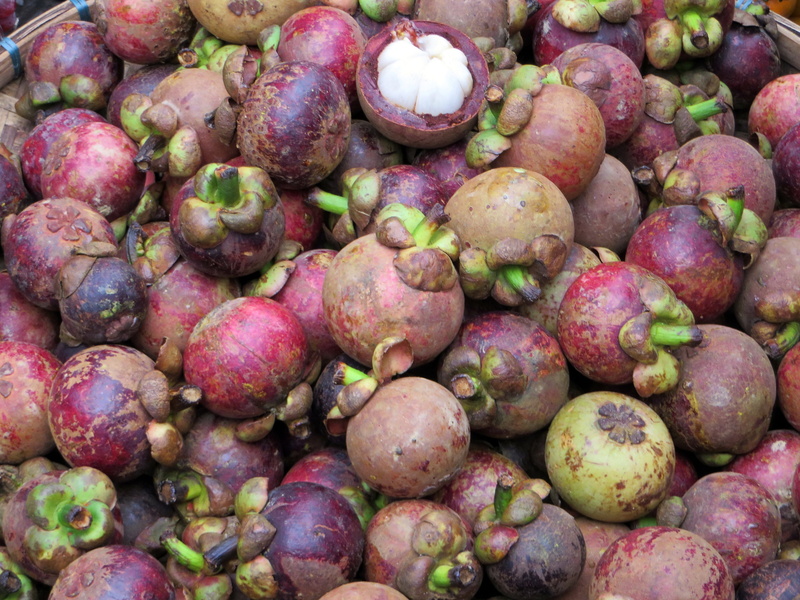 fruit, for sale, food, freshness, turnip, full frame, purple, day, abundance, street market, heap, retail, food product, no people, ripe, mangosteen, high angle view