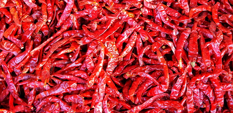 dried, dry, color, abundance, chilli, hot, spice, market, nature, closeup, food, backgrounds, marketplace, red chili pepper, for sale, cooking, no people