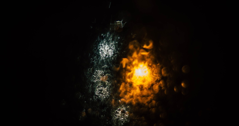 4K, flame, firework - man made object, 2 sides, night, indoors, gold, defocus, color side, motion, white, fire, illuminated, exploding, explosive, destruction