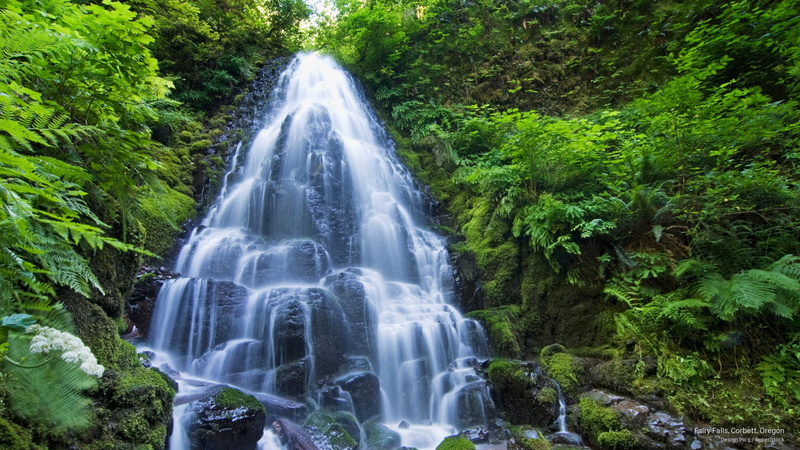 fairy, oregon, corbett, Waterfalls, falls, 2K