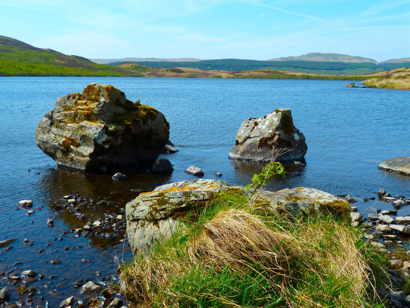 shoreline, lake, landscape, sea, rock - object, calm, outdoors, background, no people, scene, shore, relax, rock, coast, beautiful, solid, water, mountain