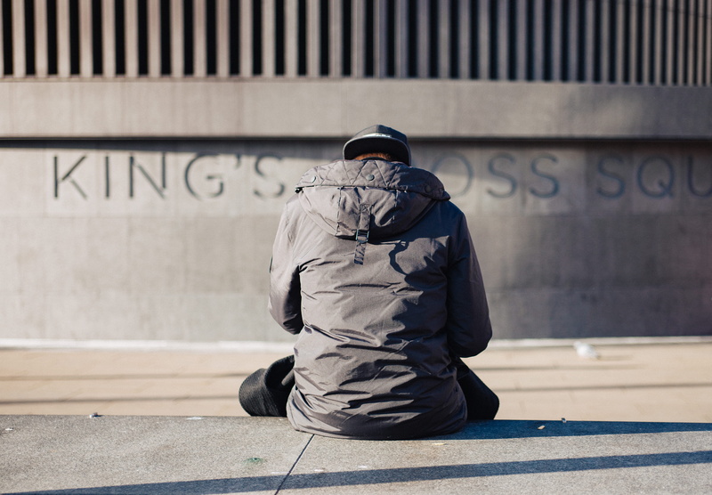 one person, one man only, 5K, facing, behind, architecture, urban Scene, pavement, law, people, security, social issues, clothing, real people, person