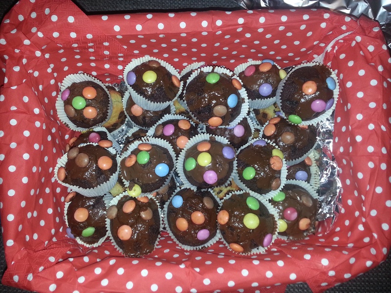 smarties, close-up, pattern, table, 2K, chocolate, decoration, muffin, muffins, multi colored, temptation, sweet food, no people, still life, ready-to-eat