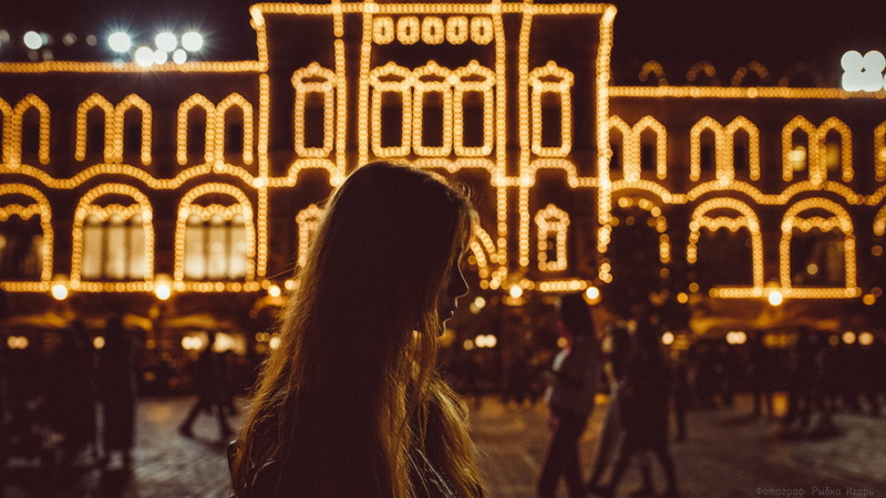 model, urban, city, lights, women outdoors, profile, night, women, Igor Rybka, 1080P