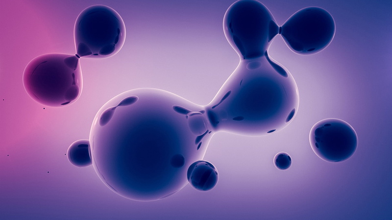 indoors, education, studio shot, graphic, digital, close-up, research, curve, purple, blue, abstract, 3d, render, bacteria, bubbles, no people, icon, aggression