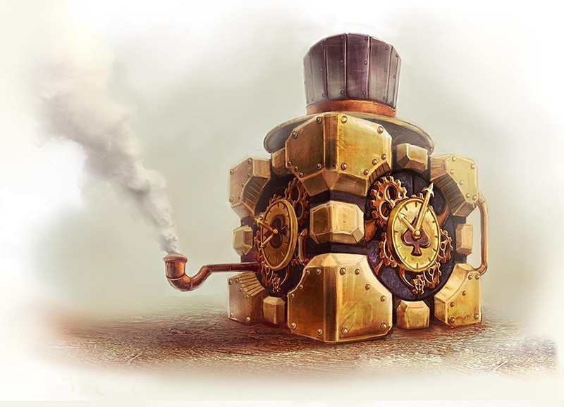 clocks, steampunk, smoke, laboratories, portal, aperture, sci, tophat, pipes, mech, companion, 720P, artwork, watch, cube