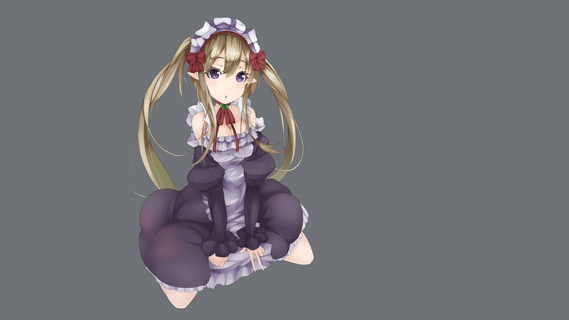 young women, full length, fashion, copy space, sitting, creativity, Anime Girls, Miusel, women, hair, emotion, Outbreak Company, contemplation, arts culture and entertainment