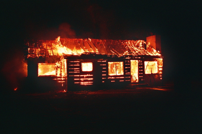 firefighters, heat - temperature, burning, no people, building exterior, communication, warning sign, burn, night, flames, built structure, heat, fire - natural phenomenon