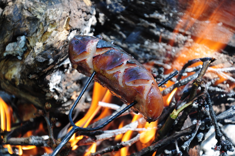 flame, barbecue, heat - temperature, an outbreak of sausage, tidbit, fire - natural phenomenon, fire, close-up, log, outdoors, food, meat, orange color