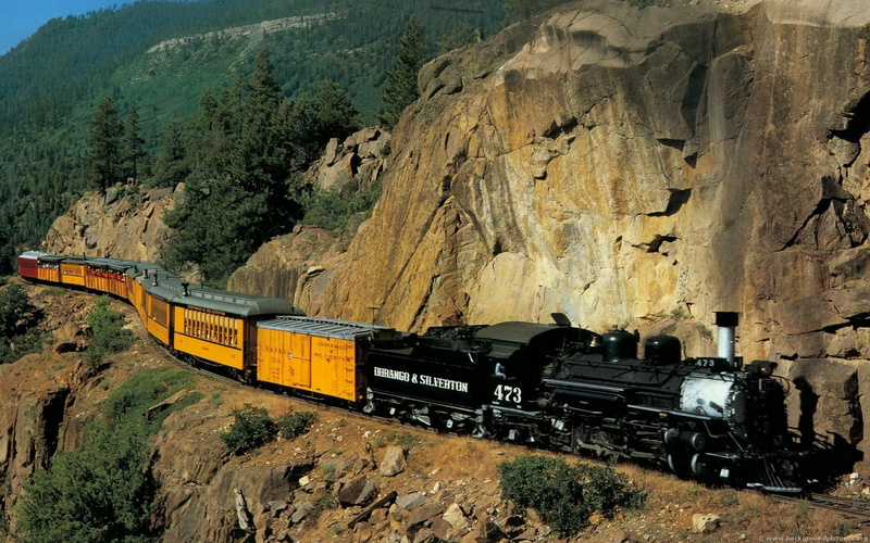 track, nature, animals, mountain, hills, trees, steam train, train, 1080P