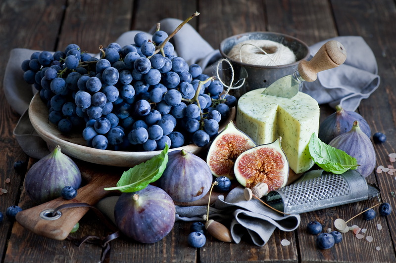 1080P, grater, figs, still life, grapes, cheese