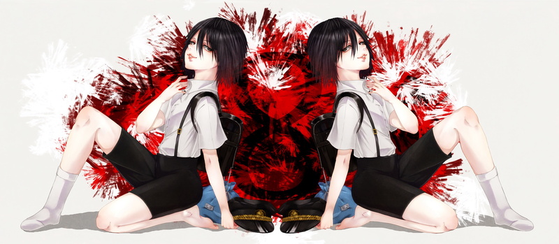 angel, fashion, beautiful woman, litchi hikari club 4k best image, red, sitting, long hair, portrait, digital composite, 4K, young women, women, indoors