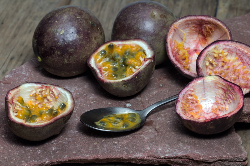 wellbeing, fruit, freshness, crockery, food, group of objects, healthy eating, cross section, photo, table, bowl, passion fruits, high angle view, still life