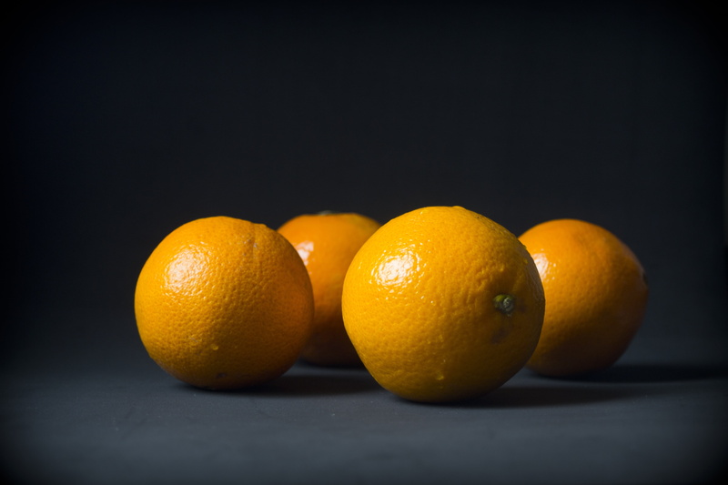 close-up, black background, small group of objects, 4K, studio shot, vegetarian food, no people, healthy eating, orange - fruit, citrus fruit, yellow