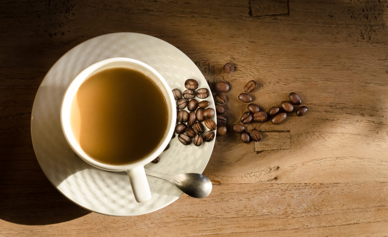 teacup, teaspoon, table, refreshment, beside, vintage, indoors, dark, roasted coffee bean, beans, caffeine, espresso, crockery, saucer, freshness, tea cup