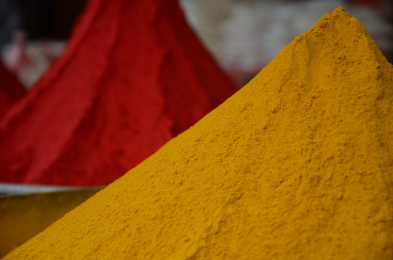 in a row, variation, ground - culinary, food, jejuri, market, spice, multi colored, red, outdoors, focus on foreground, selective focus, food and drink