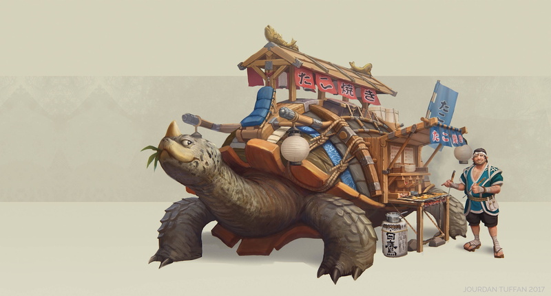 takoyaki, Jourdan Tuffan, Takoyaki Turtle Truck, 1080P, shop, art, fantasy