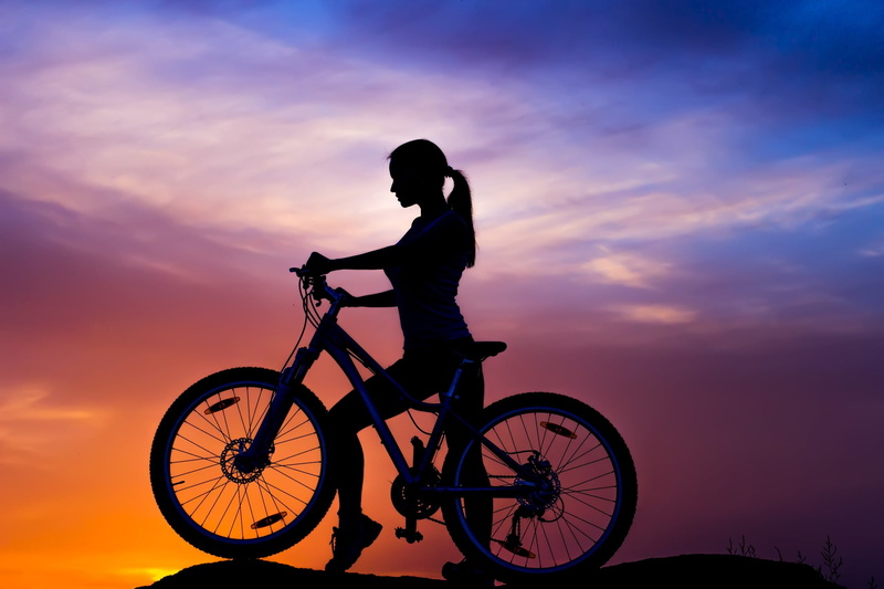 healthy Lifestyle, freedom, land vehicle, cycling, one Person, exercising, recreational Pursuit, travel, females, women, mode of transportation, sunrise - Dawn