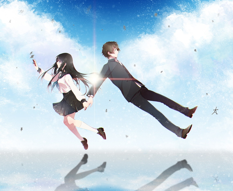houtarou, chitanda, hyouka, mirunai, eru, 720P, oreki, seifuku, tagme
