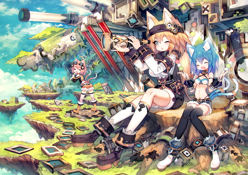 mecha girls, mamuru, artwork, 720P