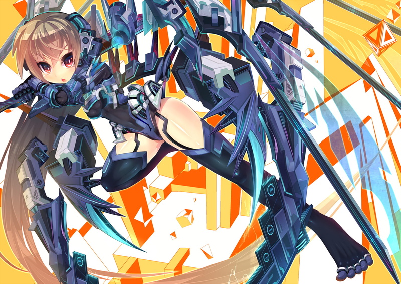 1080P, mamuru, artwork, mecha girls