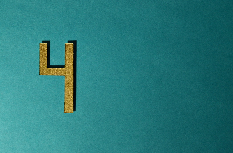 wood - material, green color, golden, still life, digit, design, number, single object, four, blue background, background, plus sign, textured, colored background