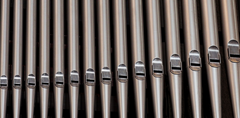 chrome, number, musical, equipment, vintage, shiny, backgrounds, no people, stainless steel, music, steel, 5K, iron, organ pipes, full frame, retro styled