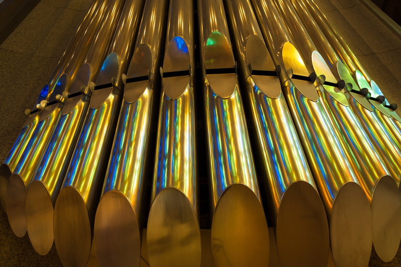 architectural column, no people, indoors, building, barcelona spain, built structure, architecture, reeds, music, low angle view, spirituality, metal, church