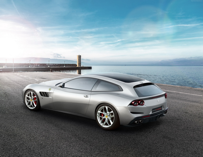 4K, Ferrari GTC4lusso T, Shooting brake, silver, paris auto show 2016