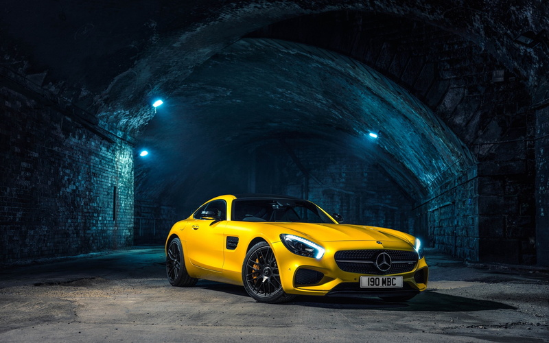 gt, Yellow, 2K, Mercedes, c, Supercar, amg, 2015