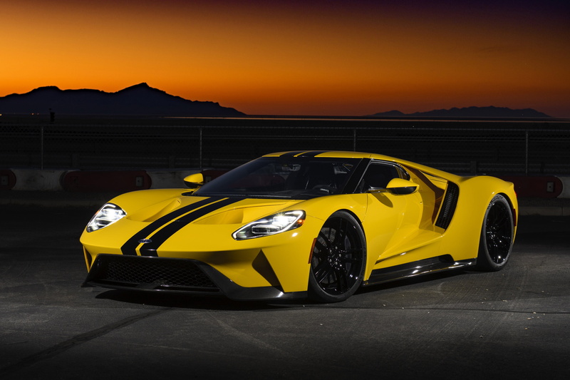 sport, no people, transportation, travel, sunset, ford, ford gt, 4K, car, road, hd, sports race, orange color, nature, outdoors, sky, mode of transportation