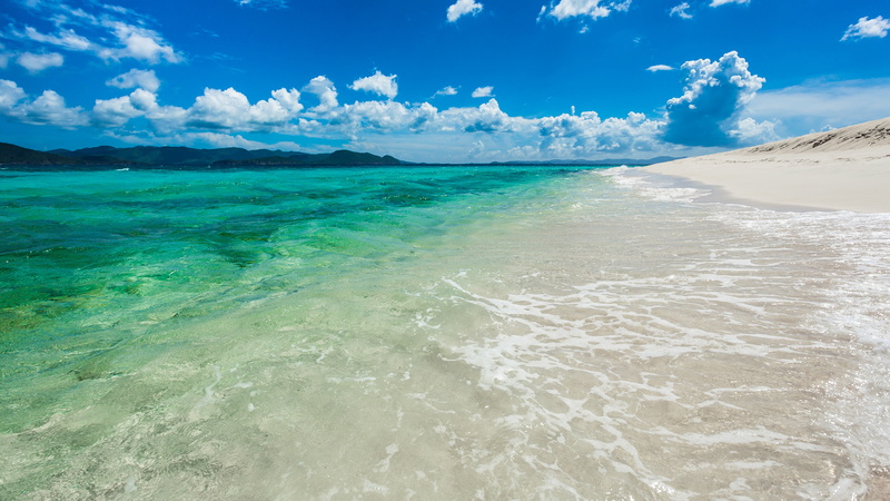 nature, scenics - nature, sandy cay island, sun, day, travel, sky, transparent, bay Of Water, lagoon, land, seascape, backgrounds, beach, island, vacations