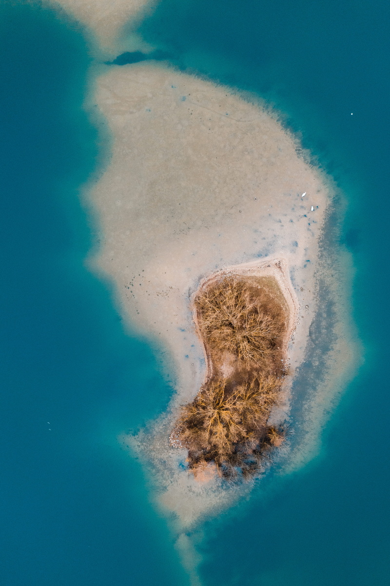 aerial view, outdoors, drone, sand, island, beach, beauty in nature, tranquility, scenery, sea, 4K, aerial, water, denmark, white, coast, non-urban scene