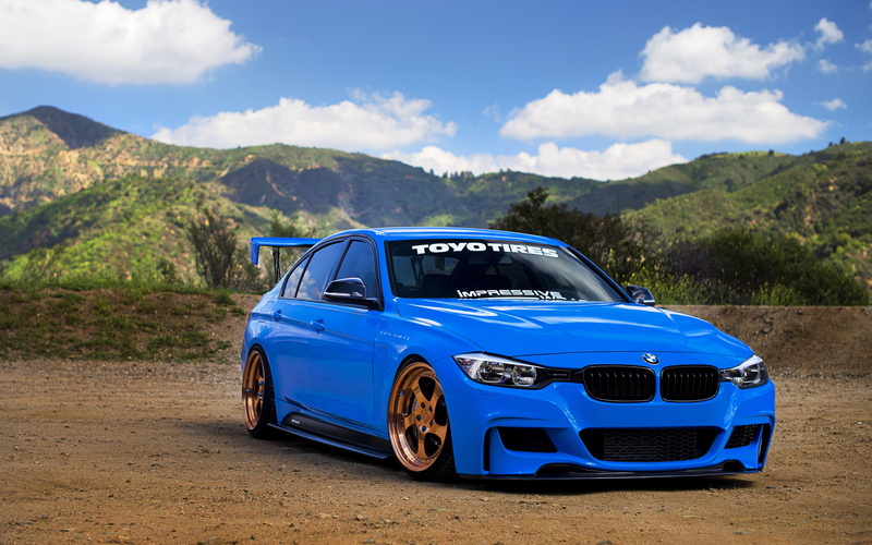 hq, blue, 4K, Tuning, bmw, Sedan, car, 3 series