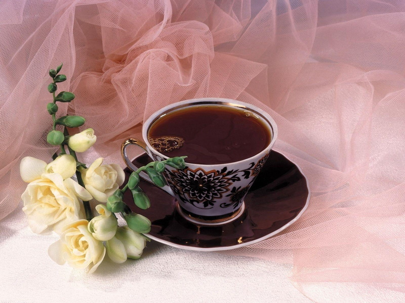 flowering plant, flower arrangement, tea cup, cup, teacup, tea - Hot Drink, crockery, espresso, bouquet, fabric, food, ceramic, black, flowers, hot drink