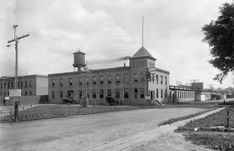 building exterior, building, sky, industry, street, motor works, city, spire, industrial hall, built structure, no people, usa, transportation, 1905, government
