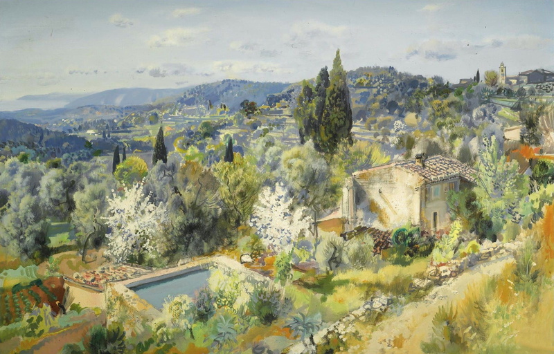 landscape, France, Gabriel Deschamps, Panorama Of The Village Of Eze, picture, 1080P
