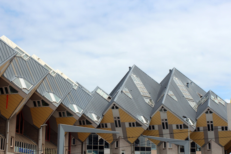 day, Architecture, modern building, cube-shaped, house, 5K, sunlight, residential district, built structure, sky, building exterior, row house, cloud - sky