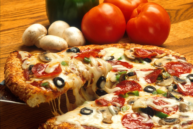 unhealthy eating, edible mushroom, freshness, pizza, tomato, pepperoni, mushroom, fruit, vegetable, meal, italian food, food and drink, snack, dairy product