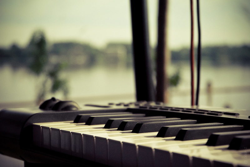 black color, musical instrument, control, indoors, arts culture and entertainment, window, close-up, focus on foreground, nature, no people, absence, Piano