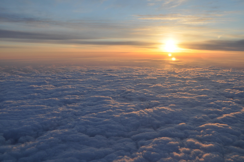 white, weather, bright, airplane, tranquility, above, beautiful, view, cloud - Sky, golden, flying, blue, nature, tranquil scene, sunset, sunrise, idyllic