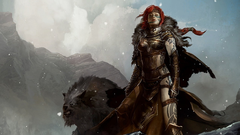 Guild Wars, fantasy art, 1080P, warrior, fantasy girl, tattoo, video games