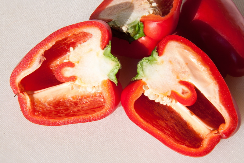 wellbeing, sliced, food, ready-to-eat, 4K, plant, sweet peppers, delicious, snack, vegetables, paprika, cut, still life, high angle view, vegetarian food