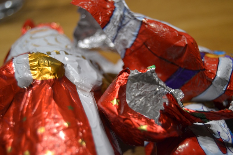 focus on foreground, high angle view, unhealthy eating, aluminum foil, aluminium, indoors, red chili pepper, red, 2K, selective focus, silver paper, slide