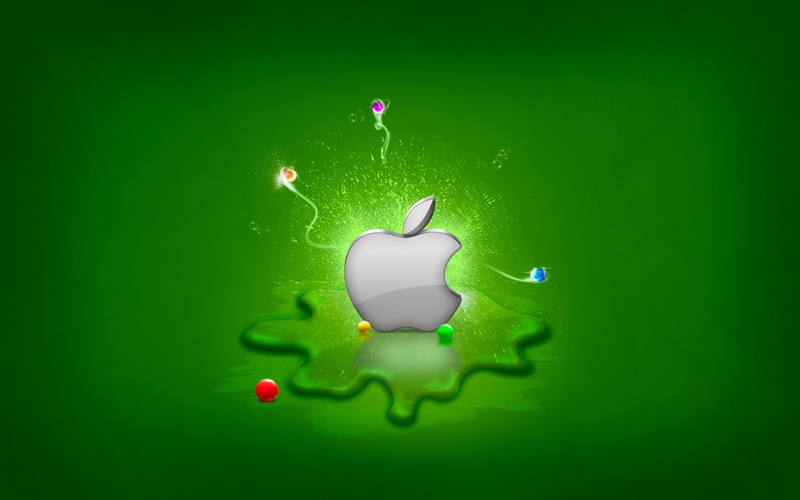 background, 1080P, green, logo apple, apple, logo, apple logo