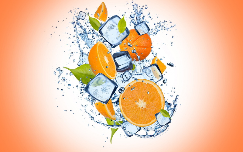 ice, vegetable, herb, citrus, fruit, directly above, science, liquid, 2K, spray, nature, colored background, food and drink, drink, drop, no people, yellow