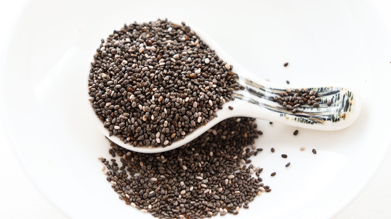 seed, raw food, chiaseed, spice, vegetarian, spoon, chia, breakfast, caffeine, indoors, healthy eating, brown, kitchen utensil, teeth, high angle view