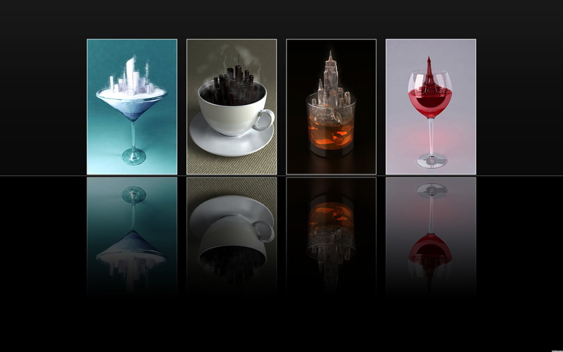 multiple image, choice, design, drinks, ice cream, reflection, arrangement, luxury, multi colored, no people, variation, vector, alcohol, nature, glass - Material