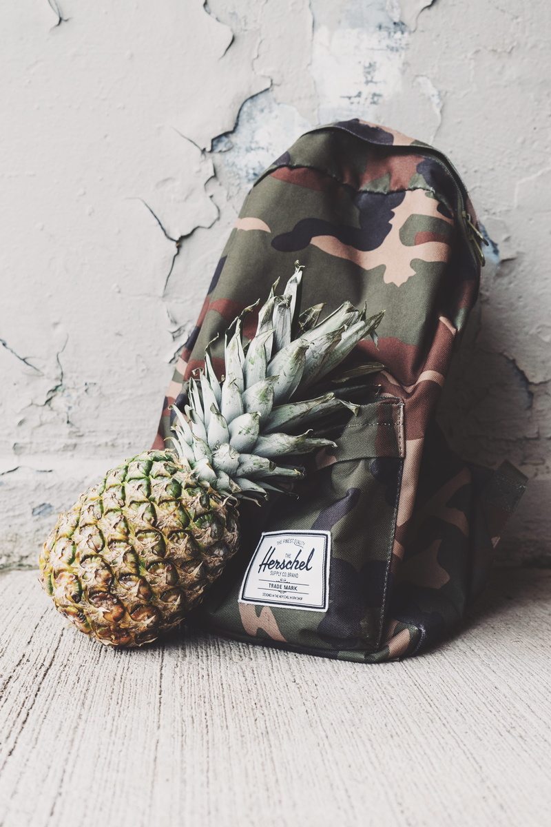 green color, buffalo, animal, jackfruit, still life, outdoors, healthy eating, 5K, pineapple, fruit, day, backpack, no people, herschel, canada, food
